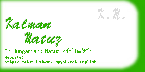 kalman matuz business card